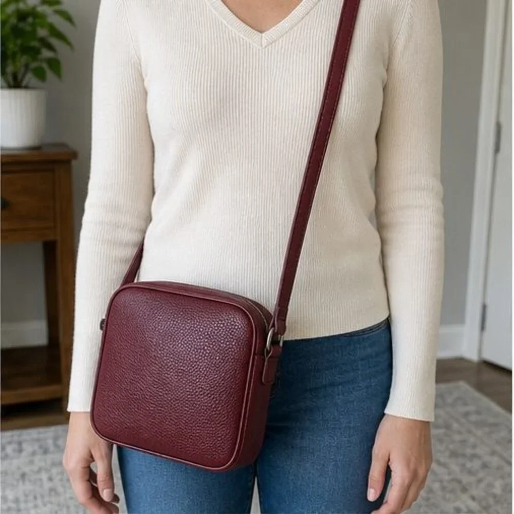 Espresso Pebbled Crossbody Bag